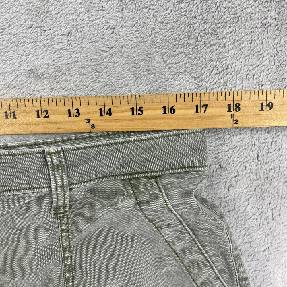 Old Navy Pants Women 14 Green Utility Carpenter High Waisted Cinch Back Canvas - Picture 12 of 16